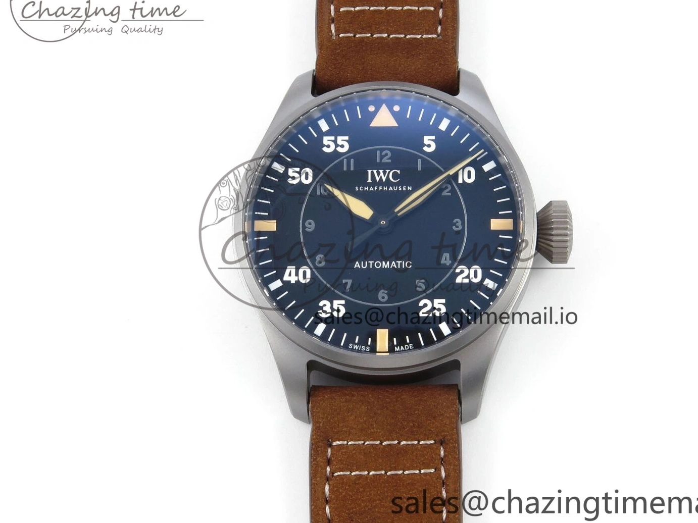 MIROTIME 0114 Big Pilot IW329701 M+F 1:1 Best Edition Black Dial on Brown Leather Strap MY RelaxedFit 7005